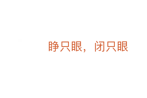 睁只眼,闭只眼